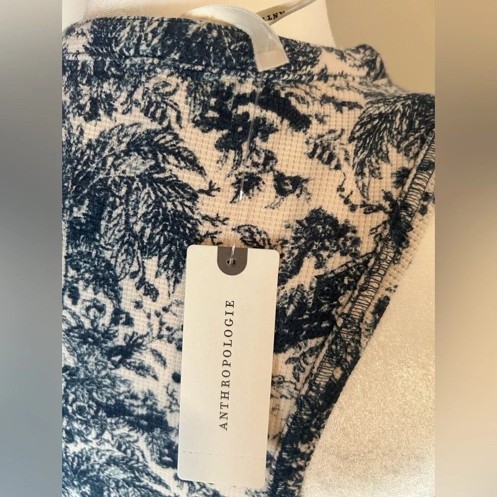 ANTHROPOLOGIE Blue Sleeveless Polo Tank Top - Picture 3 of 4